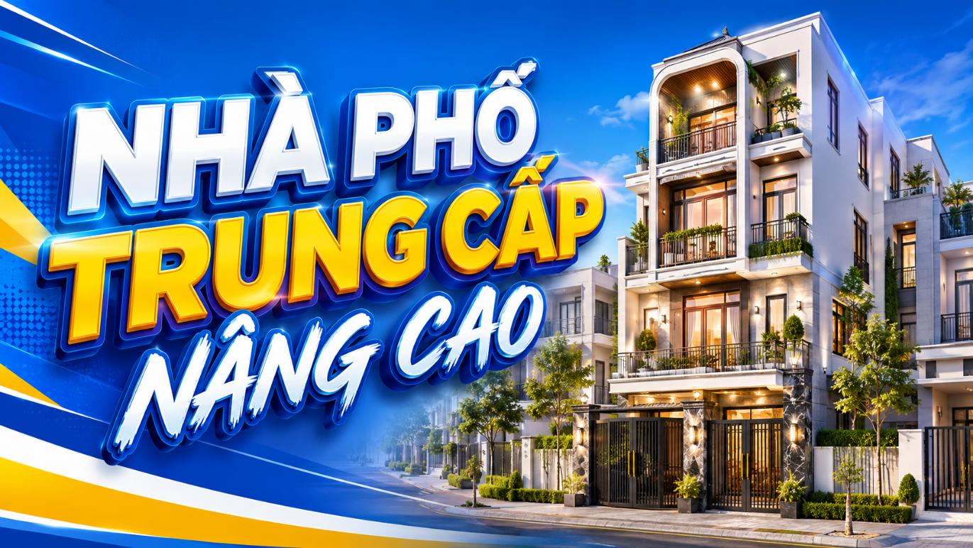 Hình công trình Nhà phố trung cấp nâng cao – Vật tư đồng bộ theo từng giai đoạn